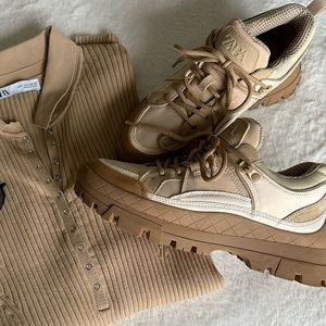 Zara combination lug sneakers